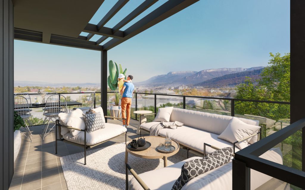 Terrasse de l'appartement neuf à Seynod - Ciméo - Primalp